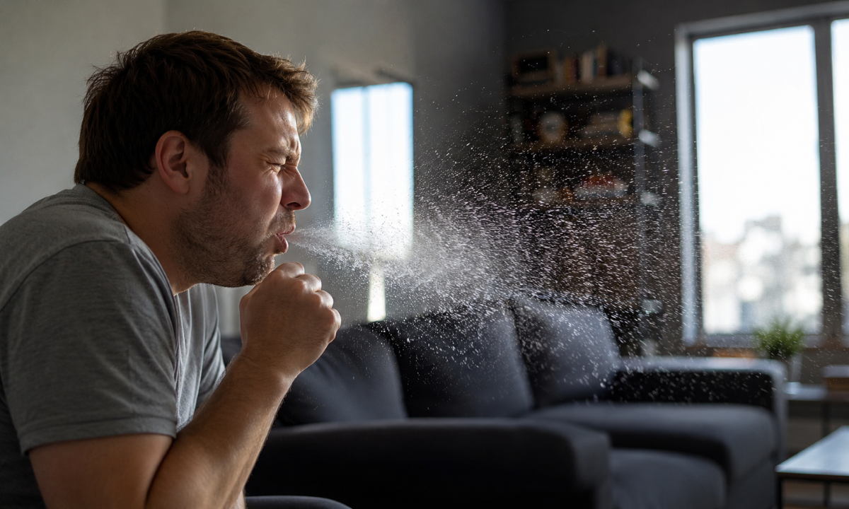 Coughing droplet aerosol