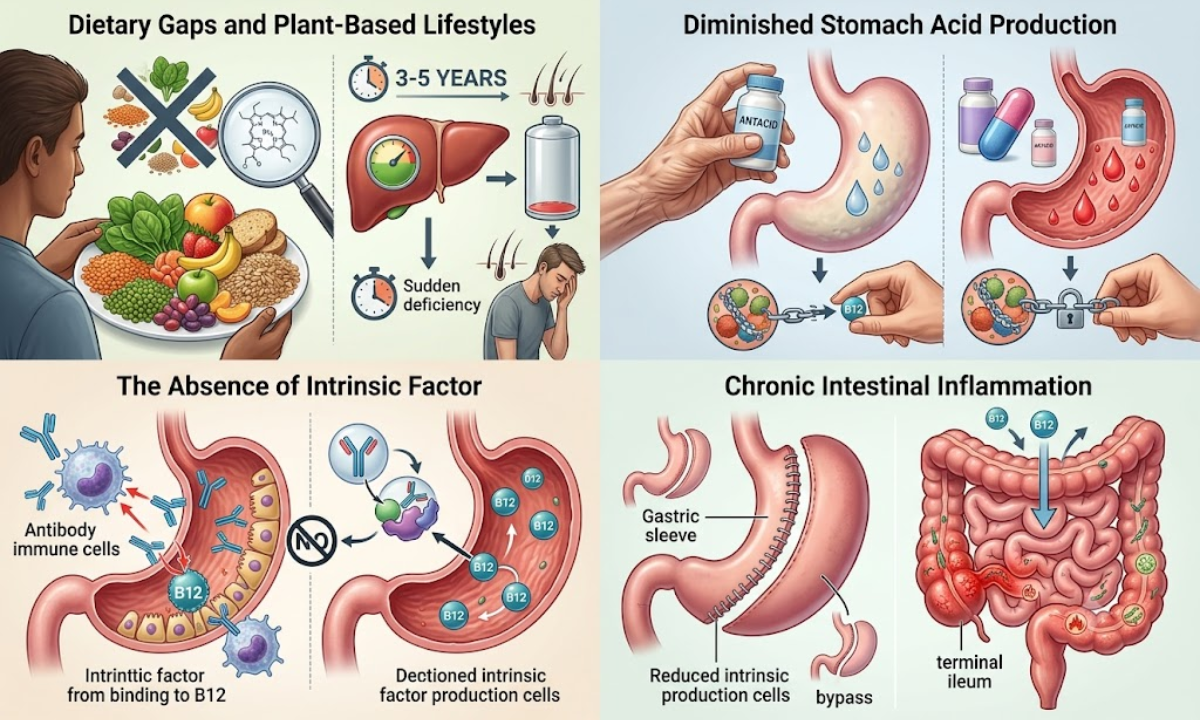 Causes of Vitamin B12 Deficiency