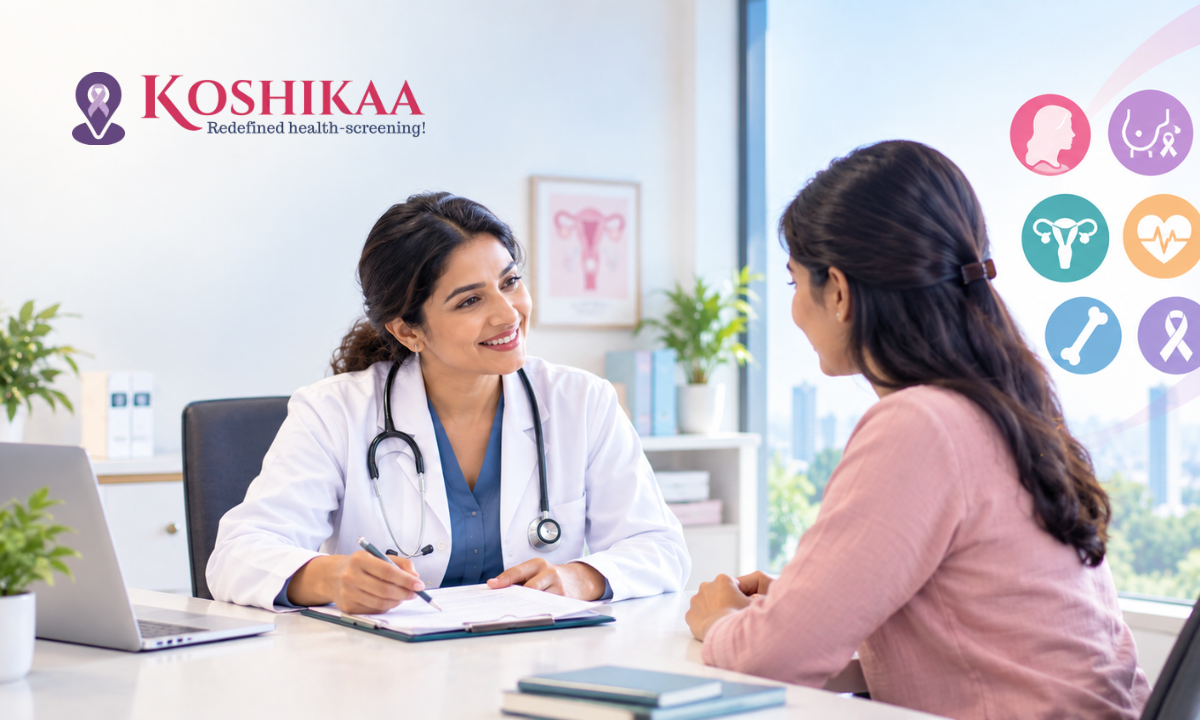 Woman having a routine health checkup in Bangalore.