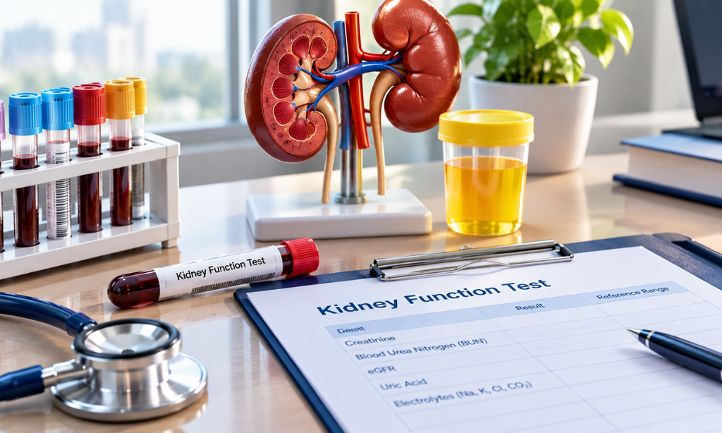 Blood and urine testing for kidney health check