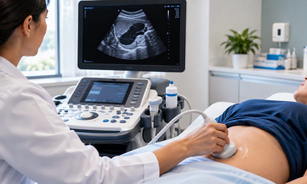 Ultrasound scan for internal organ health assessment