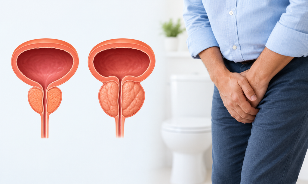 Benign prostate enlargement and its effect on the urinary tract