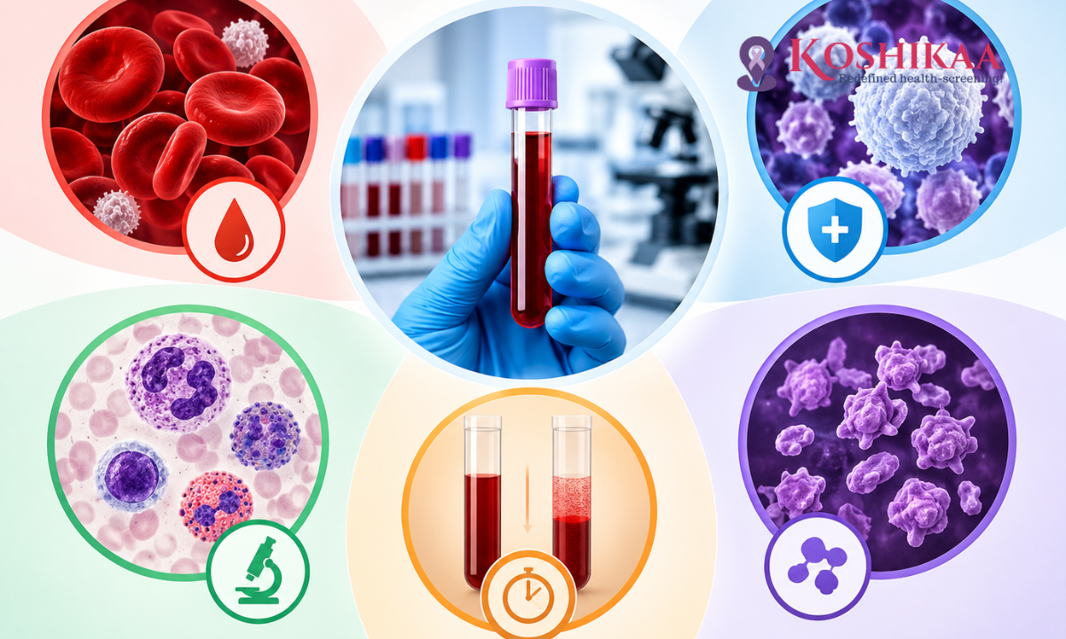 Hb, TC, DC, ESR and platelet blood tests