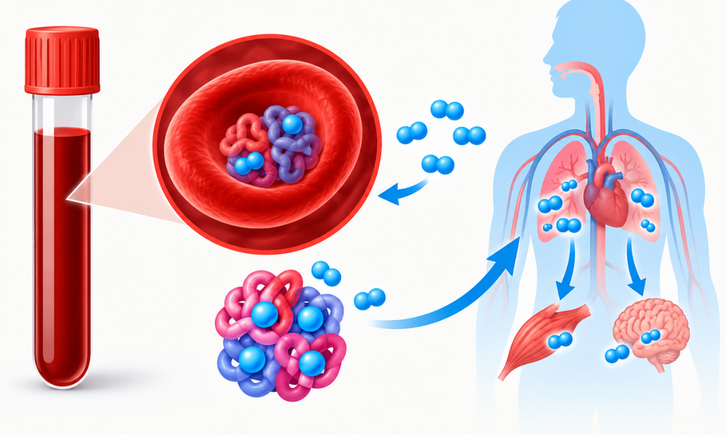 Haemoglobin test for oxygen transport in blood