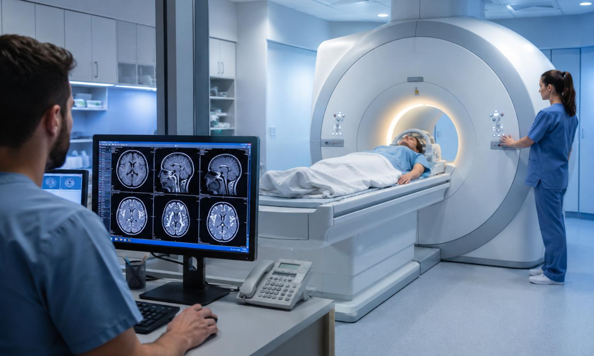 Brain MRI scans, neurological examinations, and diagnostic tests used to detect brain tumors.