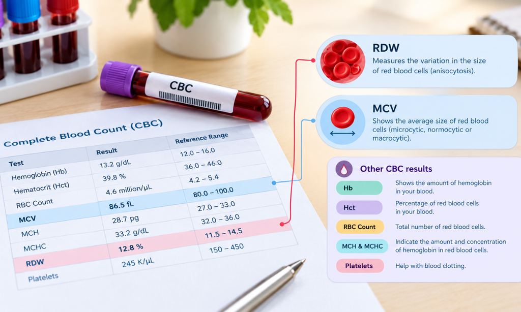 RDW and MCV in CBC blood test results