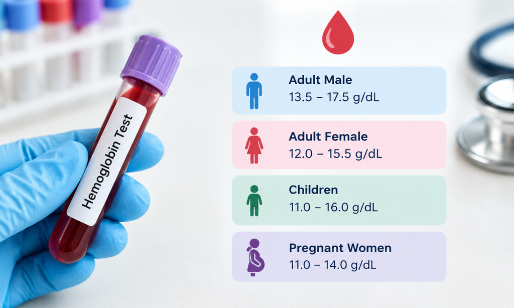 Normal haemoglobin range in blood tests